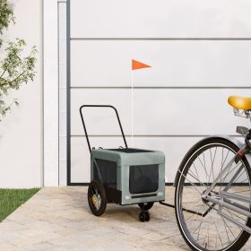 Pet Bike Trailer Gray and Black Oxford Fabric and Iron